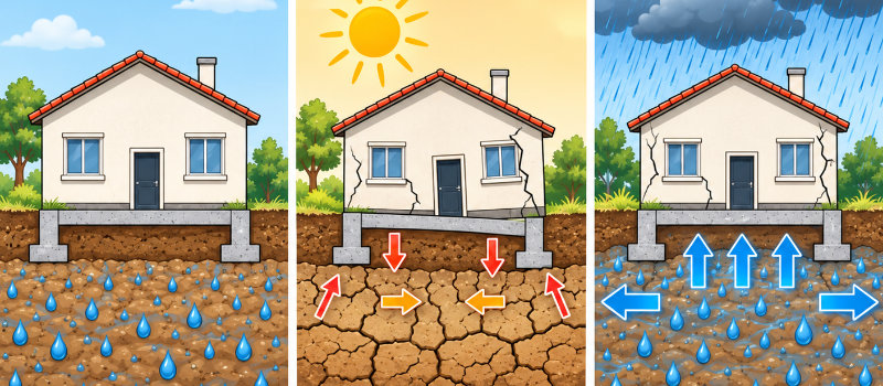 Cycle retrait-gonflement des sols argileux